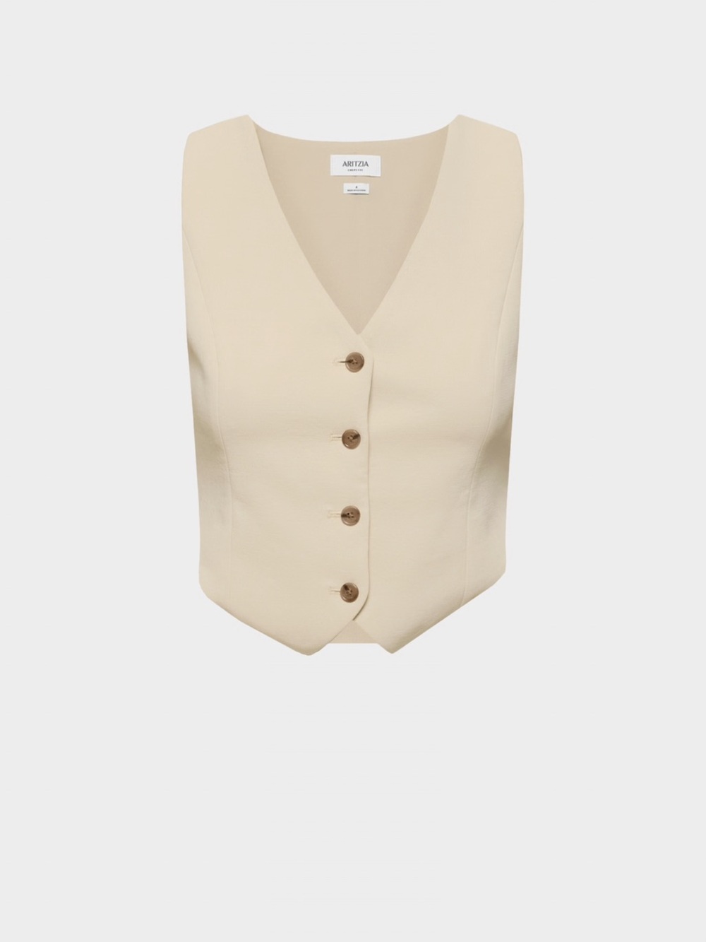 Aritzia Pacino Crepe Vest in Soft Cream